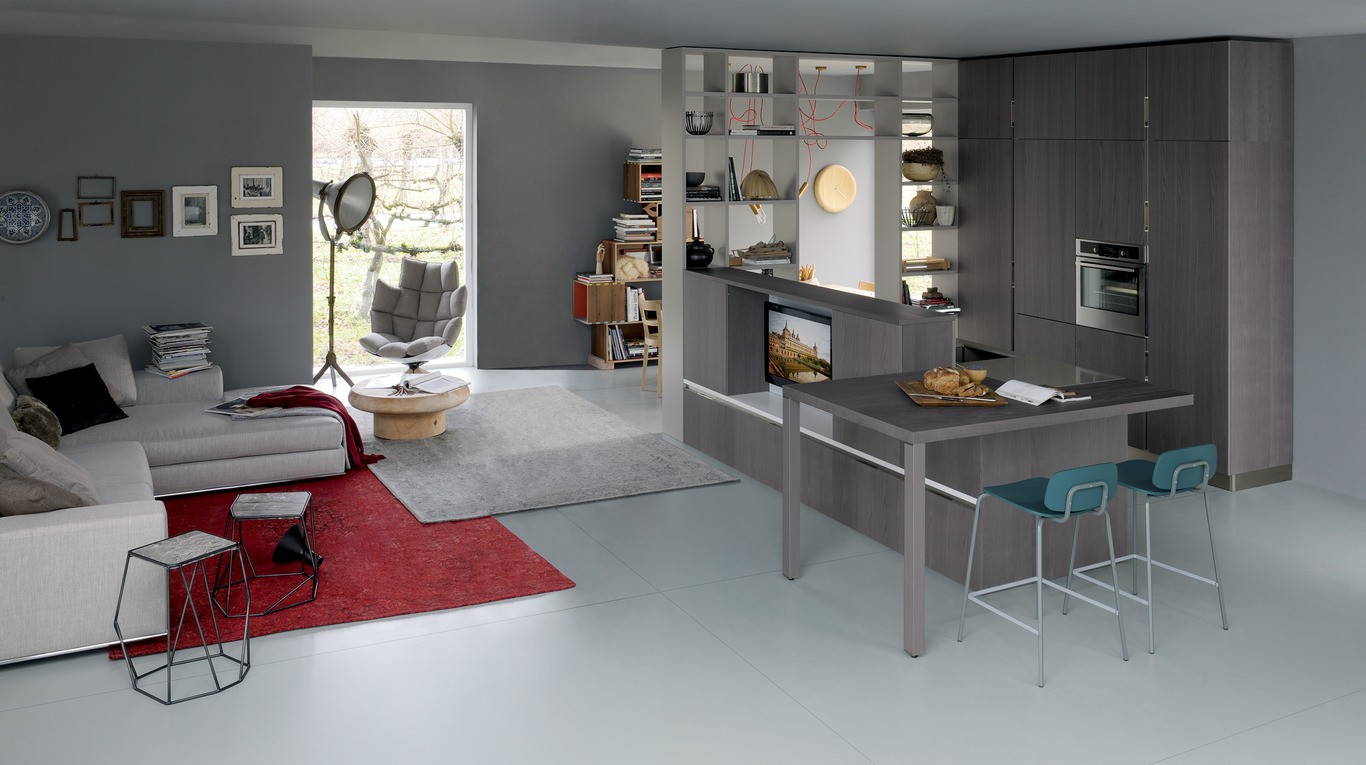 Il living del modello Extra Go Veneta Cucine