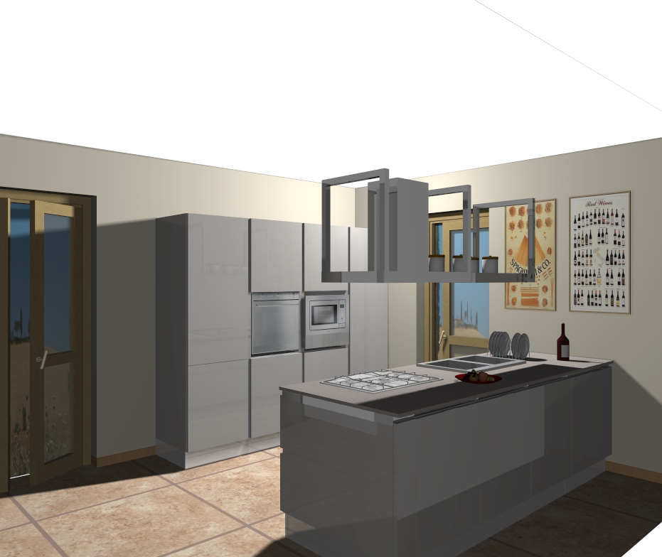 progetto cucina senza pensili 